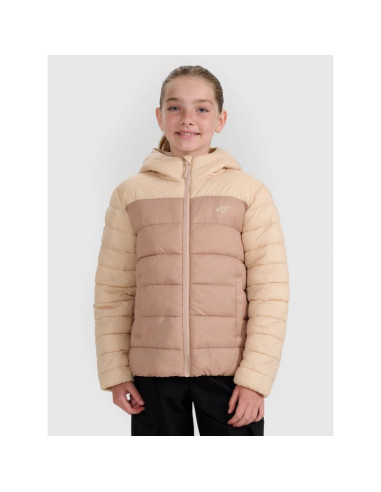 Kurtka puchowa z wypełnieniem syntetycznym dziewczęca 4f 4fjraw25tdjaf0771-83s