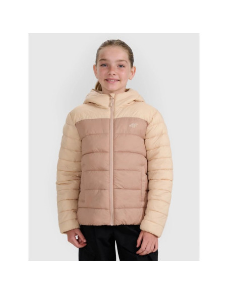 Kurtka puchowa z wypełnieniem syntetycznym dziewczęca 4f 4fjraw25tdjaf0771-83s