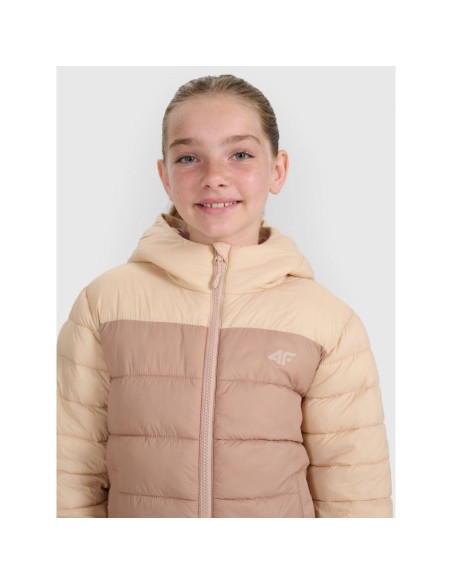 Kurtka puchowa z wypełnieniem syntetycznym dziewczęca 4f 4fjraw25tdjaf0771-83s