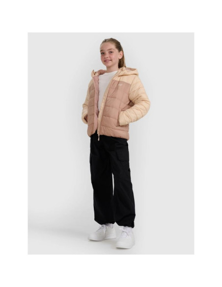 Kurtka puchowa z wypełnieniem syntetycznym dziewczęca 4f 4fjraw25tdjaf0771-83s