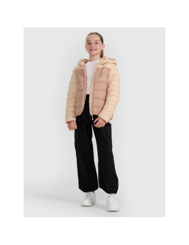 Kurtka puchowa z wypełnieniem syntetycznym dziewczęca 4f 4fjraw25tdjaf0771-83s