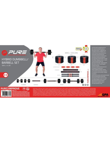 Hantla sztanga składana kompozytowa 30kg pure 2 improve