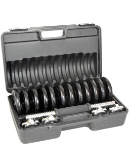 Hantla żeliwna 15 kg ( 2x7.5 kg ) walizka enero fit