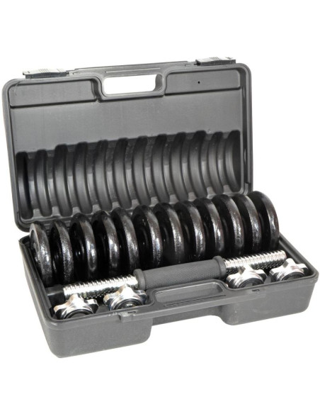 Hantla żeliwna 15 kg ( 2x7.5 kg ) walizka enero fit