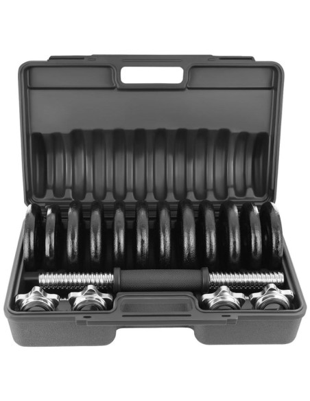 Hantla żeliwna 15 kg ( 2x7.5 kg ) walizka enero fit