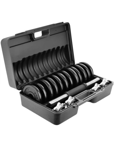 Hantla żeliwna 15 kg ( 2x7.5 kg ) walizka enero fit