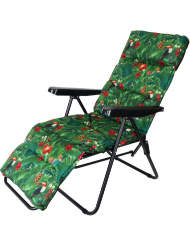 Fotel ogrodowy z podnóżkiem 57x83x106cm flower