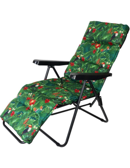 Fotel ogrodowy z podnóżkiem 57x83x106cm flower