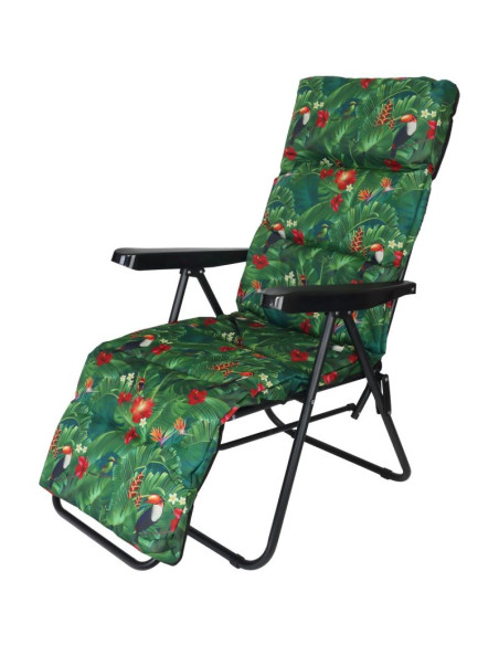 Fotel ogrodowy z podnóżkiem 57x83x106cm flower