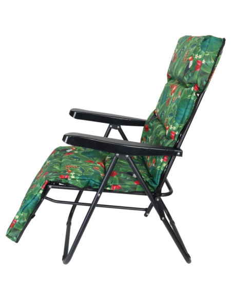 Fotel ogrodowy z podnóżkiem 57x83x106cm flower