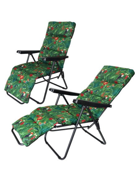 Fotel ogrodowy z podnóżkiem 57x83x106cm flower