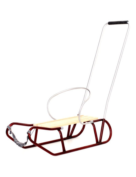 Sanki metalowe tomek z oparciem i pchaczem bordowe