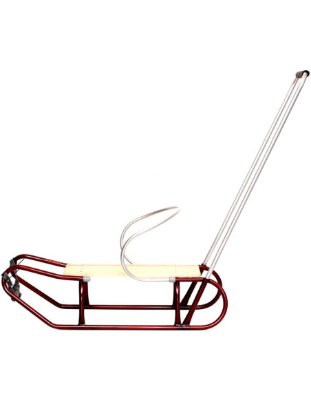 Sanki metalowe tomek z oparciem i pchaczem bordowe