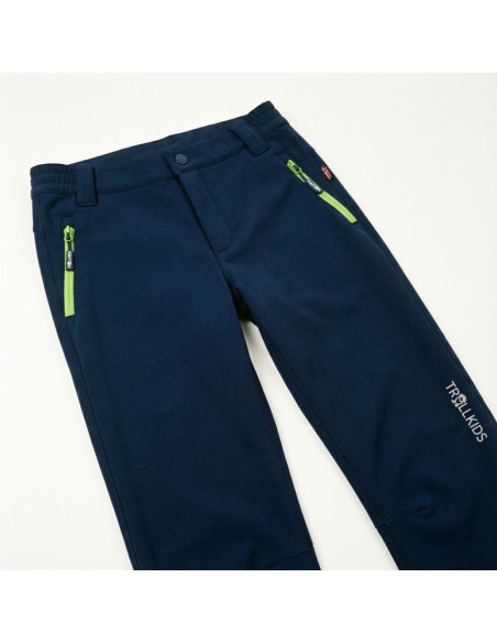 Spodnie softshellowe dziewczęce/chłopięce trollkids kids fjell softshell pant granatowe (117-100)