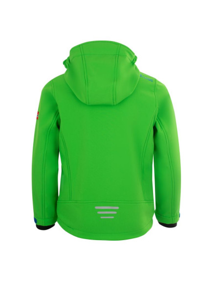Kurtka softshellowa dziecięca trollkids kids trollfjord jacket bright green/med blue wiatroodporna zielona (161-304)