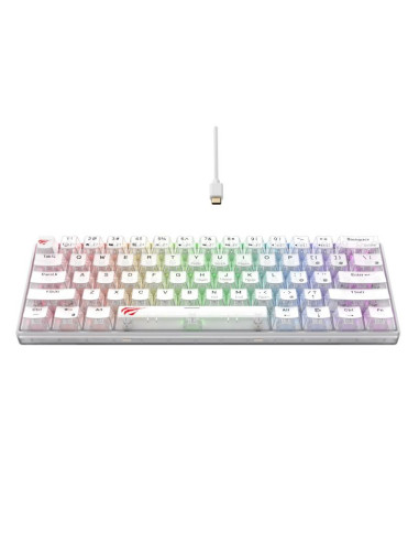 Klawiatura gamingowa havit kb903l (biel transparentna)