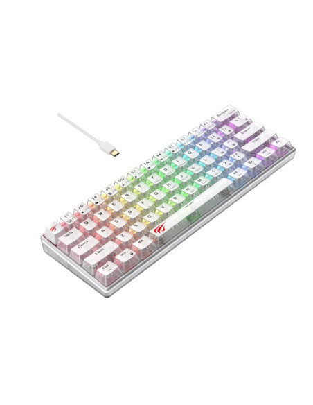 Klawiatura gamingowa havit kb903l (biel transparentna)