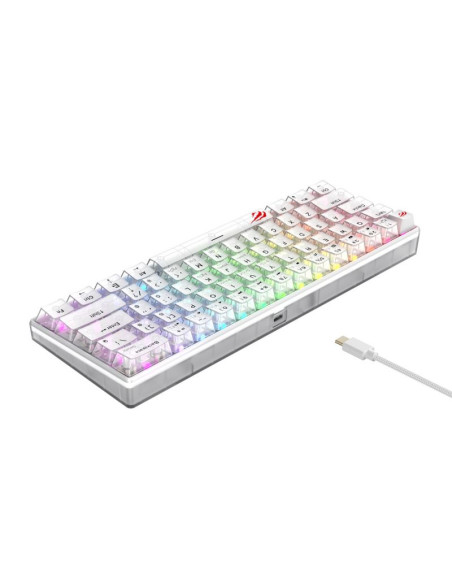 Klawiatura gamingowa havit kb903l (biel transparentna)