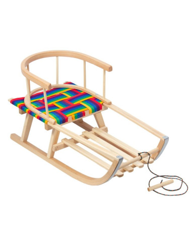 Greenblue sanki drewniane, oparcie, materiałowe siedzisko, do 100 kg gb154