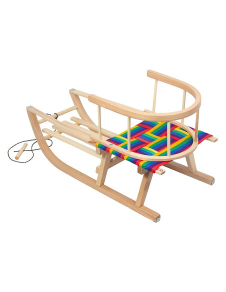 Greenblue sanki drewniane, oparcie, materiałowe siedzisko, do 100 kg gb154