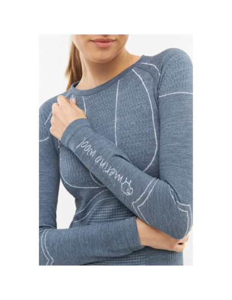 Bielizna damska viking lana pro longsleeve merino roz. m szara