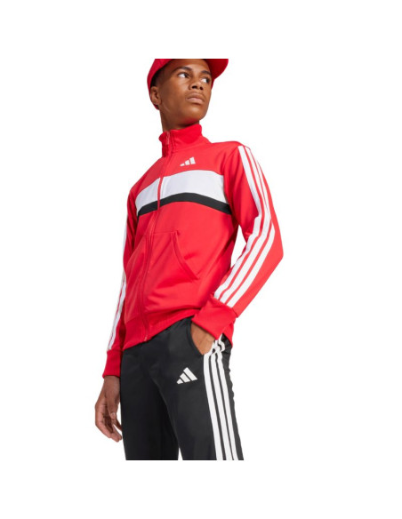 Dres dla dzieci adidas seasonal essentials tiberio 3-stripes tricot czerwono-czarny ji6214