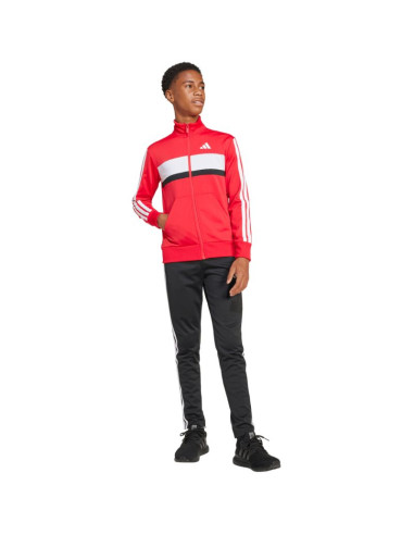 Dres dla dzieci adidas seasonal essentials tiberio 3-stripes tricot czerwono-czarny ji6214