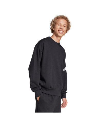 Bluza męska adidas essentials loose fit 3 bar logo czarna jf3542