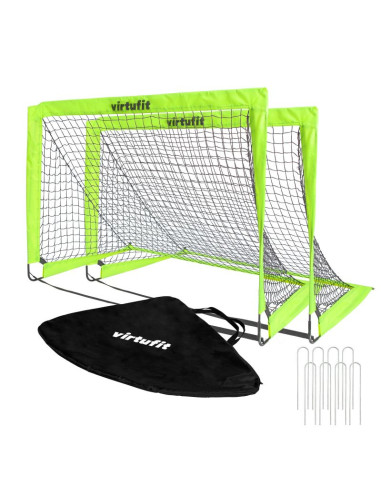 Virtufit zestaw składanych bramek do piłki nożnej - bramki do piłki nożnej - 120 x 90 cm