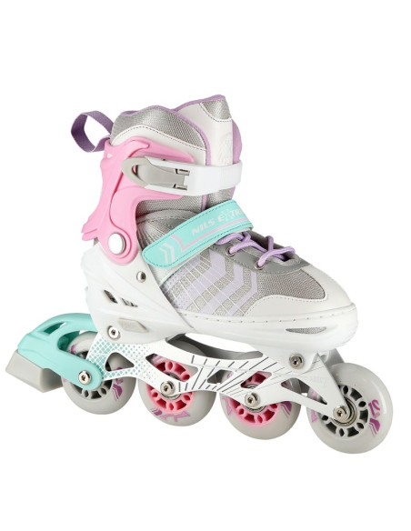 Nh18192 4w1 różowy rozm.s(29-33) łyżworolki z wym. pł. hokejową nils extreme