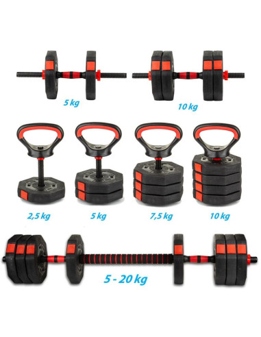 Hantla kompozytowa kettlebell 4w1 20kg enero fit