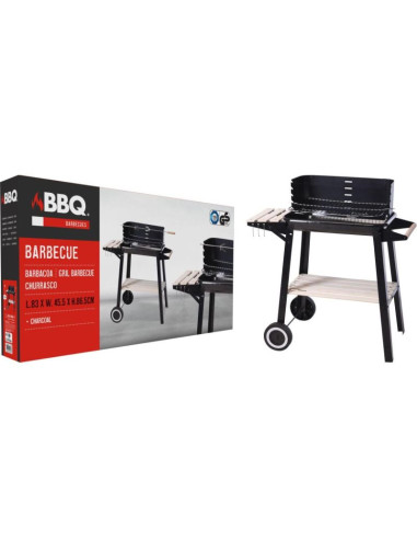 Grill ogrodowy wózek 83x45,5x86,5cm czarny