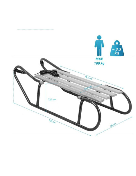 Sanki metalowe kuligowe 2 osobowe czerwone