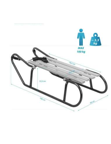 Sanki metalowe kuligowe 2 osobowe niebieskie