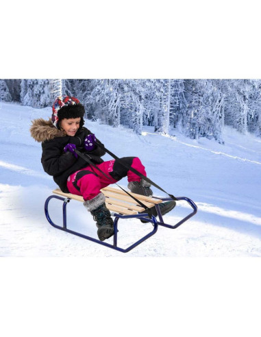 Sanki metalowe kuligowe 2 osobowe niebieskie