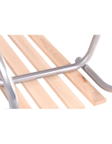 Sanki metalowe kuligowe 2 osobowe srebrne