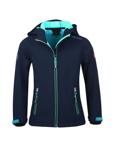 Kurtka softshell dla dziewczynki trollkids girls trollfjord jacket navy/mint granatowa (175-132)