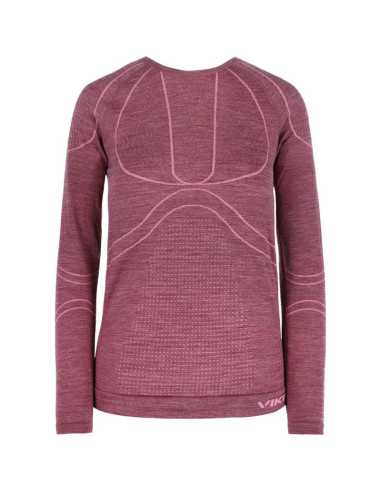 Bielizna damska viking lana pro longsleeve merino roz. m różowa