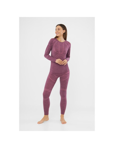 Bielizna damska viking lana pro longsleeve merino roz. m różowa