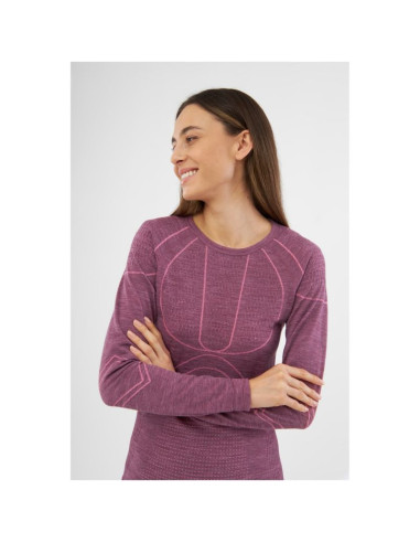 Bielizna damska viking lana pro longsleeve merino roz. m różowa