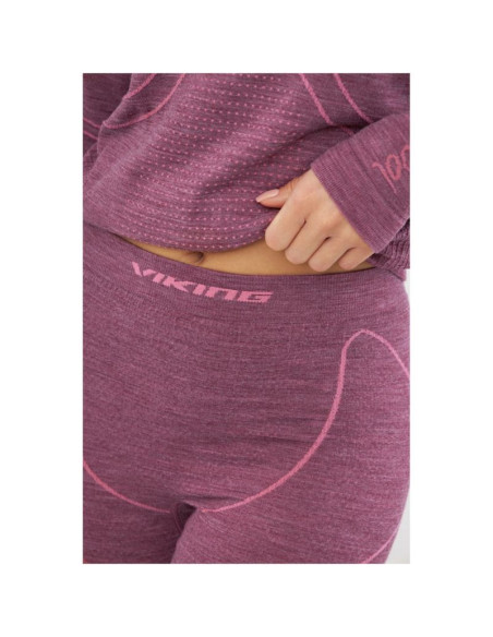 Bielizna damska viking lana pro longsleeve merino roz. m różowa