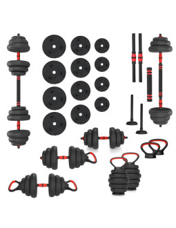 Zestaw ciężarów 6w1 hms sgn120 (sztanga, sztangielki i kettlebell) 20kg
