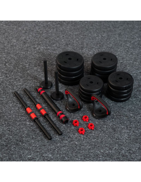 Zestaw ciężarów 6w1 hms sgn120 (sztanga, sztangielki i kettlebell) 20kg