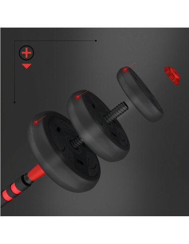 Zestaw ciężarów 6w1 hms sgn120 (sztanga, sztangielki i kettlebell) 20kg