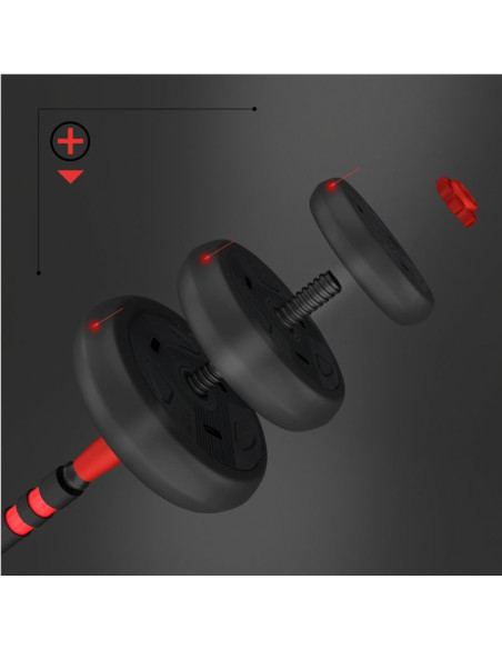 Zestaw ciężarów 6w1 hms sgn120 (sztanga, sztangielki i kettlebell) 20kg