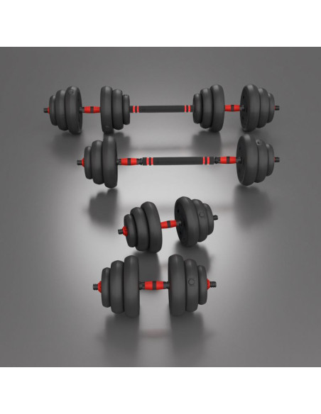 Zestaw ciężarów 6w1 hms sgn120 (sztanga, sztangielki i kettlebell) 20kg