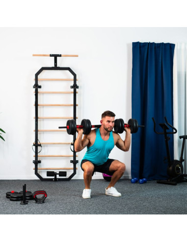 Zestaw ciężarów 6w1 hms sgn120 (sztanga, sztangielki i kettlebell) 20kg