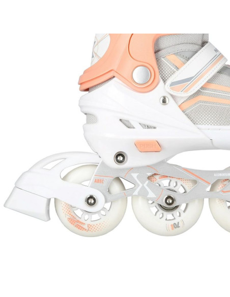 Łyżworolki nils extreme nh18190 2w1 biało-różowe rozm. s (29-33) z wymienną płozą hokejową