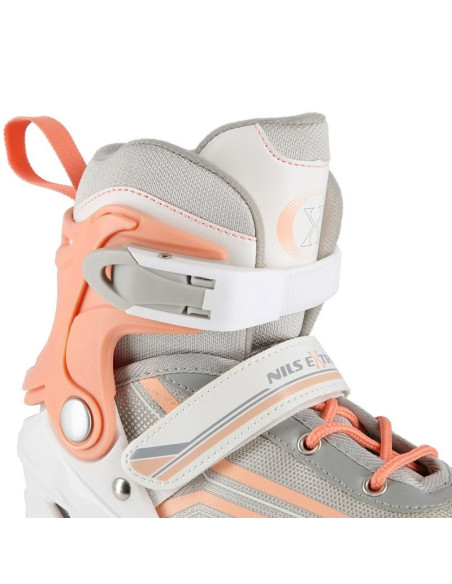 Łyżworolki nils extreme nh18190 2w1 biało-różowe rozm. s (29-33) z wymienną płozą hokejową