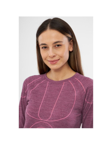 Bielizna damska viking lana pro longsleeve merino roz. s różowa